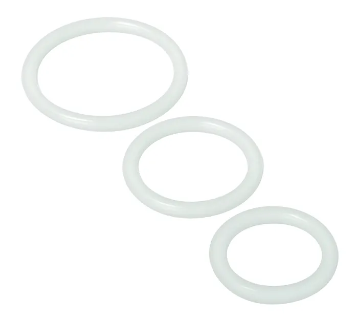 Dildos XR Brands Trinity Vibes Trinity Silicone Cock Rings Clear