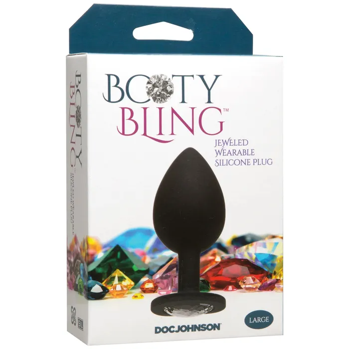 Doc Johnson Anal | Booty Bling Silver Jewelled Silicone Large Anal Plug