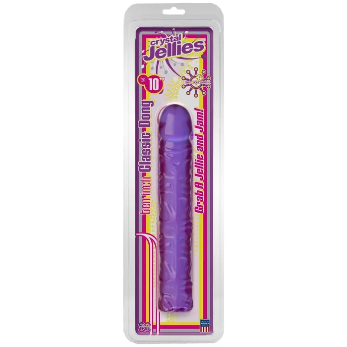 Doc Johnson Dildos Crystal Jellies Classic Dong 10 Inch Purple