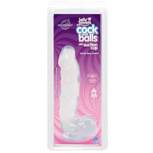 Doc Johnson Dildos Jelly Jewels Cock and Balls With Suction Cup