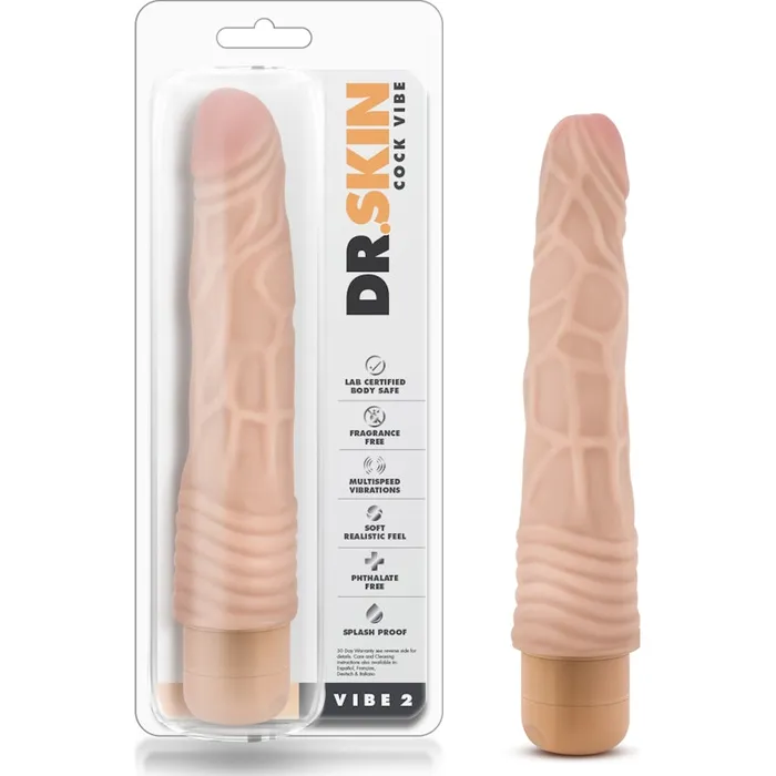 Dr Skin Female Sex Toys Dr Skin Cock Vibe 2 9in Vibrating Cock Beige