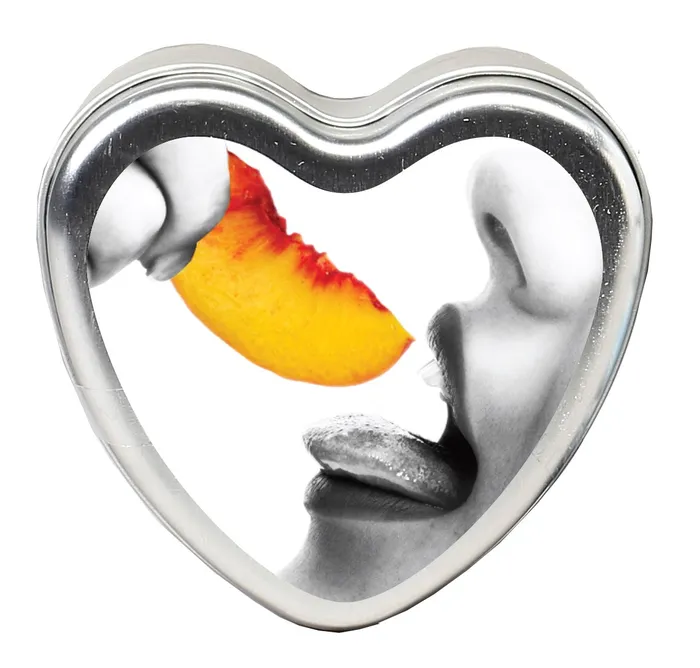 Edible Heart Candle Peach 4 Oz Earthly Body Anal