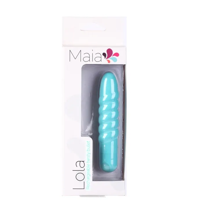 Female Sex Toys | Lola 10 Function Vibrating Twisty Bullet - Teal - Maia Toys