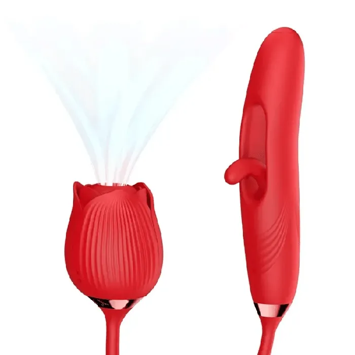 Female Sex Toys Lovetoyshub Suction Rose Clit Stimulator with Tapping GSpot Vibrator