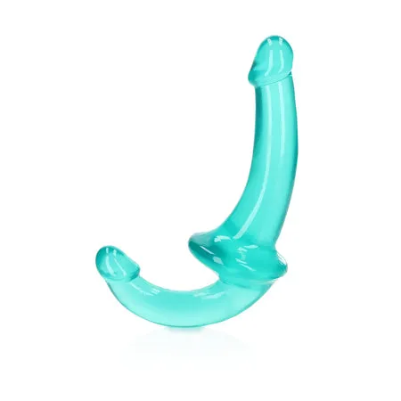 Female Sex Toys Shots America RealRock Crystal Clear 6 in Strapless StrapOn Dildo Turquoise