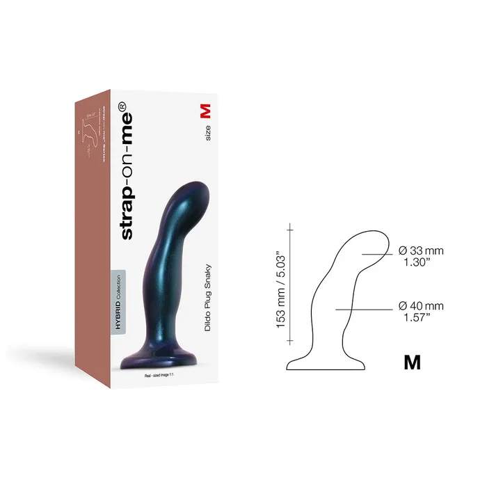 Female Sex Toys | Strap-On-Me Strap-On-Me Snaky Dildo Medium - Metallic Blue