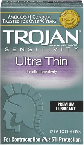 Female Sex Toys Trojan Sensitivity Ultra Thin Lubricated Condoms 12 Pack Trojan Condoms