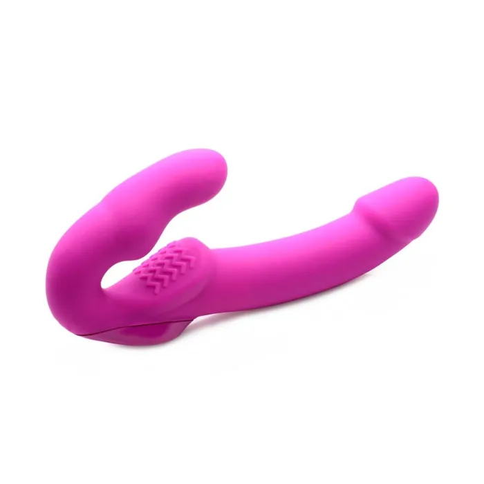 Female Sex Toys | XR Brands Strap U Evoke Rechargeable Vibrating Silicone Strapless Strap on - Pink