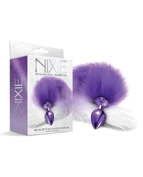 Global Novelties Anal | Nixie Metal Plug W/ Ombre Tail Medium Metallic