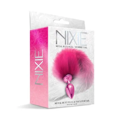 Global Novelties Anal | Nixie Metal Plug W/ Ombre Tail Medium Metallic