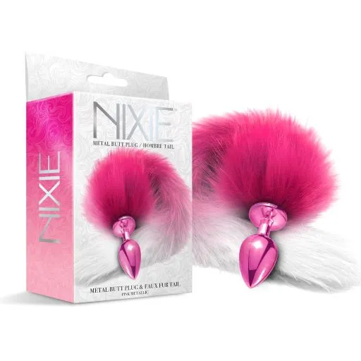 Global Novelties Anal | Nixie Metal Plug W/ Ombre Tail Medium Metallic