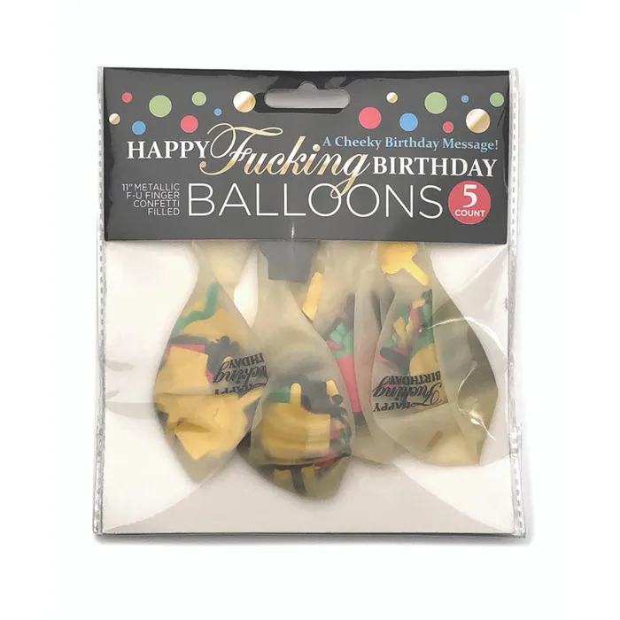 Happy F*cking Birthday Confetti Balloons-(lgcp.1052) | Little Genie Vibrators