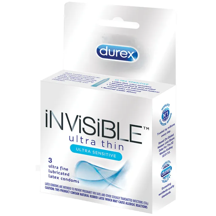 Holiday Durex Invisible Ultra Thin 3 Pack Male Sex Toys