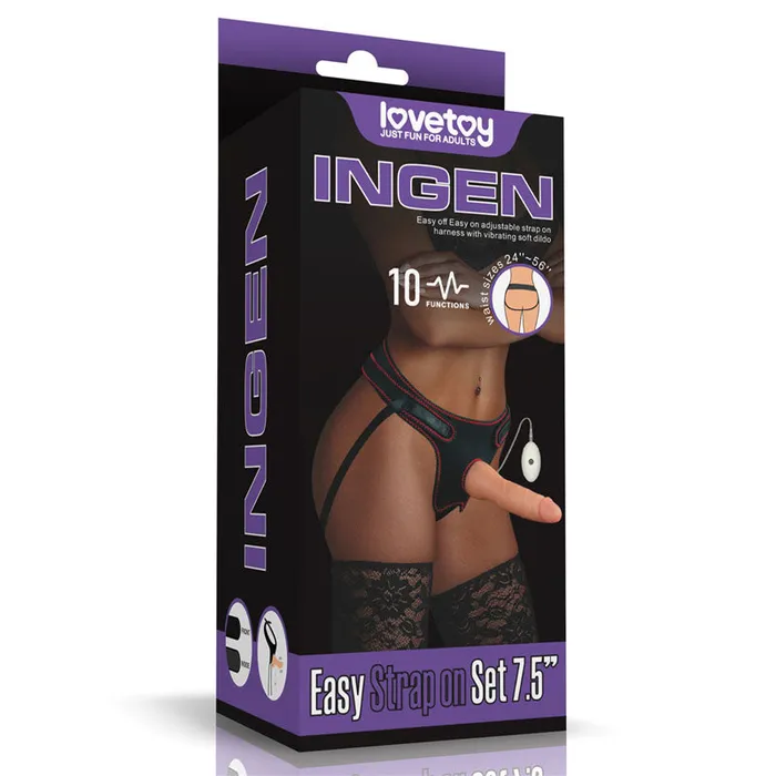 Ingen Vibrating Easy StrapOn Set Flesh 19 cm 75 Vibrating StrapOn Lovetoy Female Sex Toys