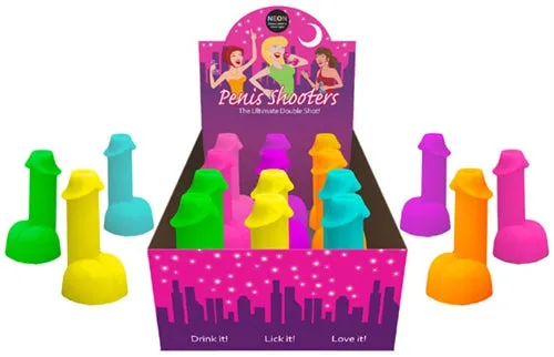 Kheper Games Male Sex Toys Neon Penis Shooters 12 Piece Display