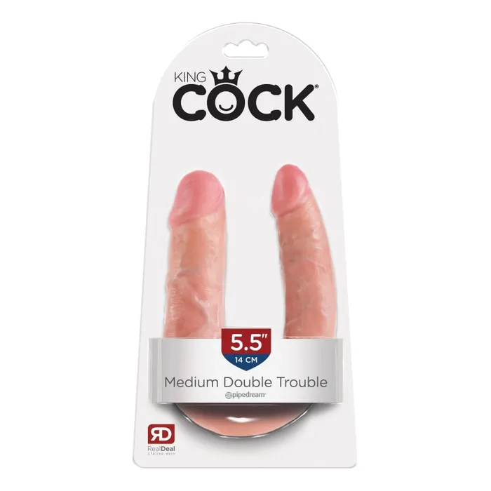 King Cock Double Trouble - Medium - Flesh | Pipedream Dildos