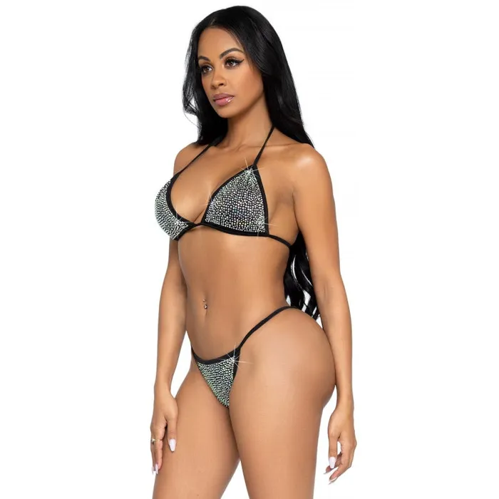 Leg Avenue 2 Pc Phoenix Bikini Set - Black - Medium | Anal