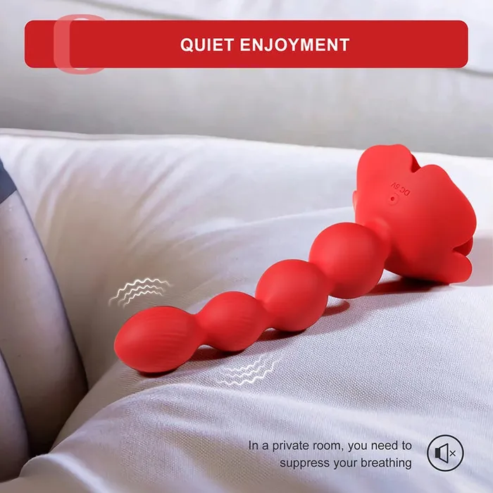 Lovetoyshub Male Sex Toys | 10 Rotation Vibration Modes Rose Anal Beads