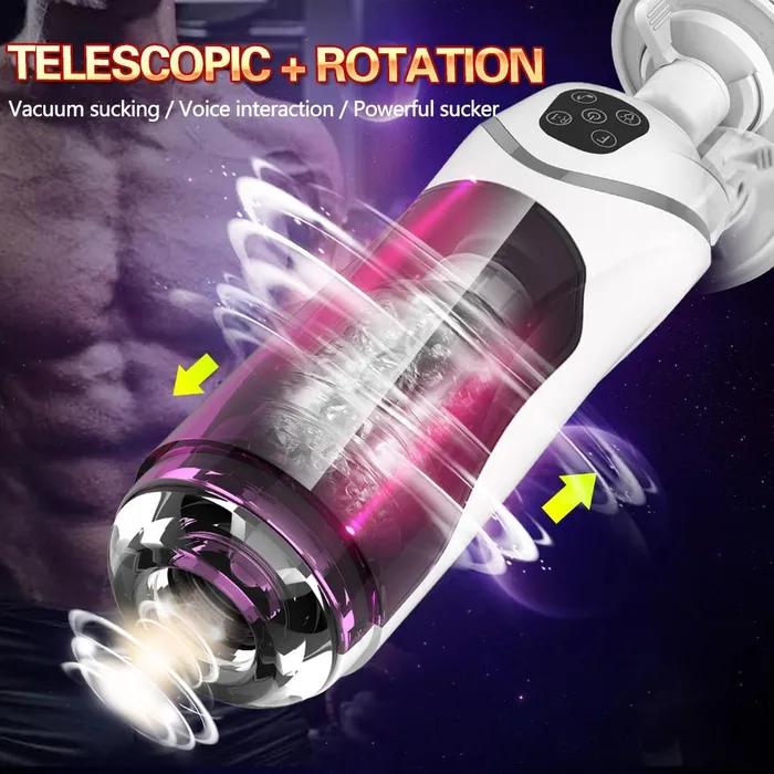 Lusty Age Male Sex Toys | Full Automatic Piston Telescopic Rotation Male Masturbator Cup