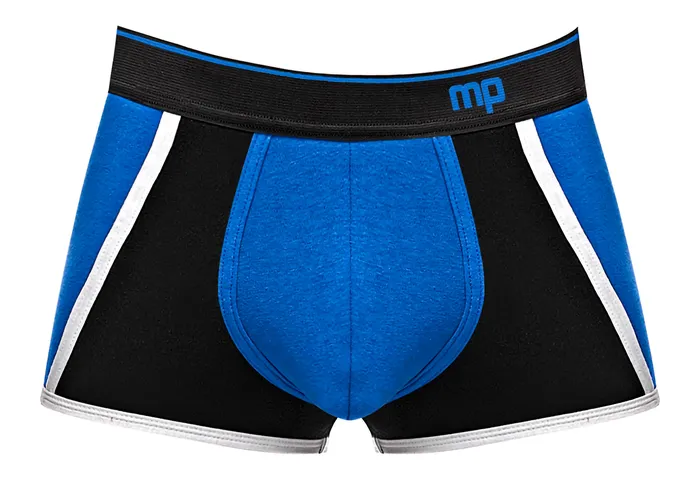 Male Power Anal Retro Sport Panel Short Small Blue Black