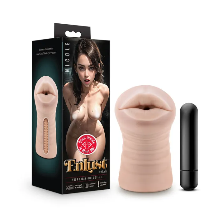 Male Sex Toys | Blush Enlust - Nicole - Vibrating Stroker - Beige