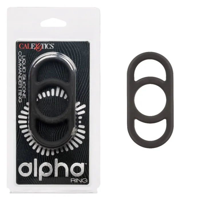 Male Sex Toys | Calexotics Alpha Liquid Silicone Commander Ring - Black