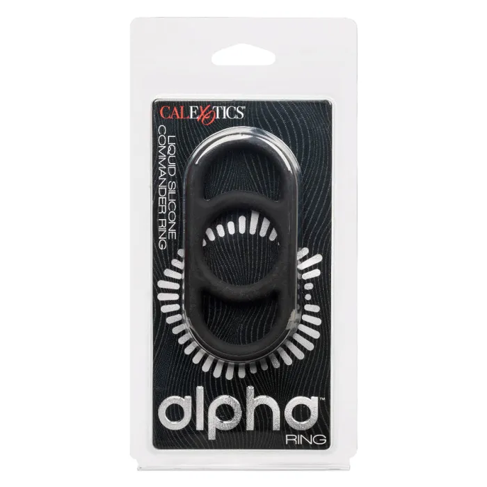 Male Sex Toys | Calexotics Alpha Liquid Silicone Commander Ring - Black