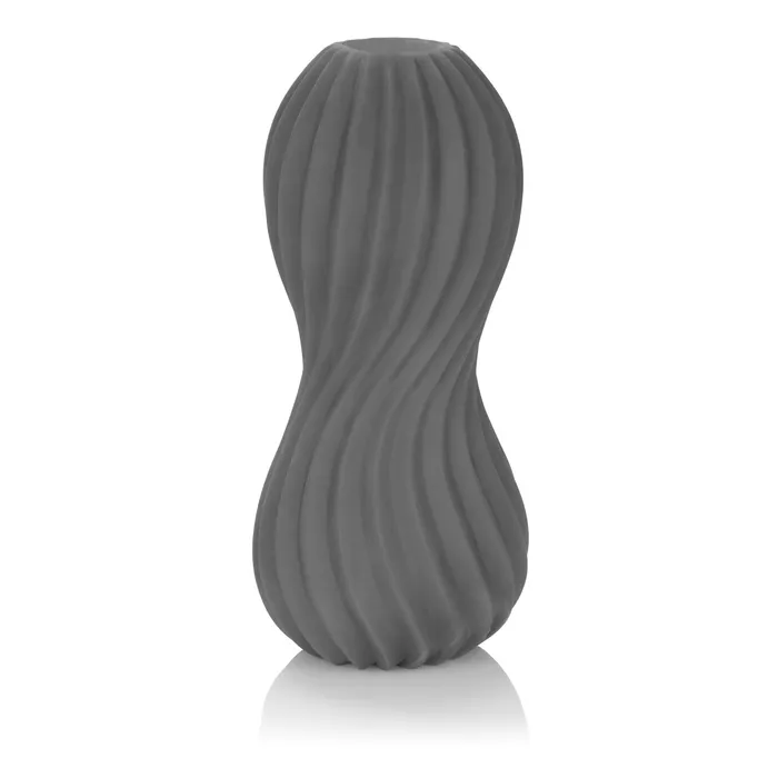 Male Sex Toys California Exotic Novelties Apollo Reversible Open Ended Dual Stroker Gray