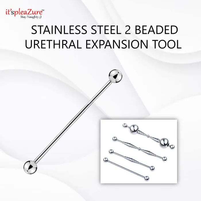 Male Sex Toys ItspleaZure Itspleazure Steel Urethral Expansion with 2 Beads