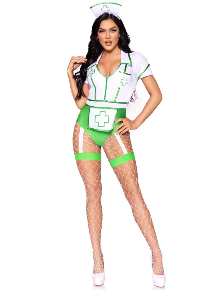 Male Sex Toys Leg Avenue Nurse Feelgood Sexy Costume Small Whitegreen