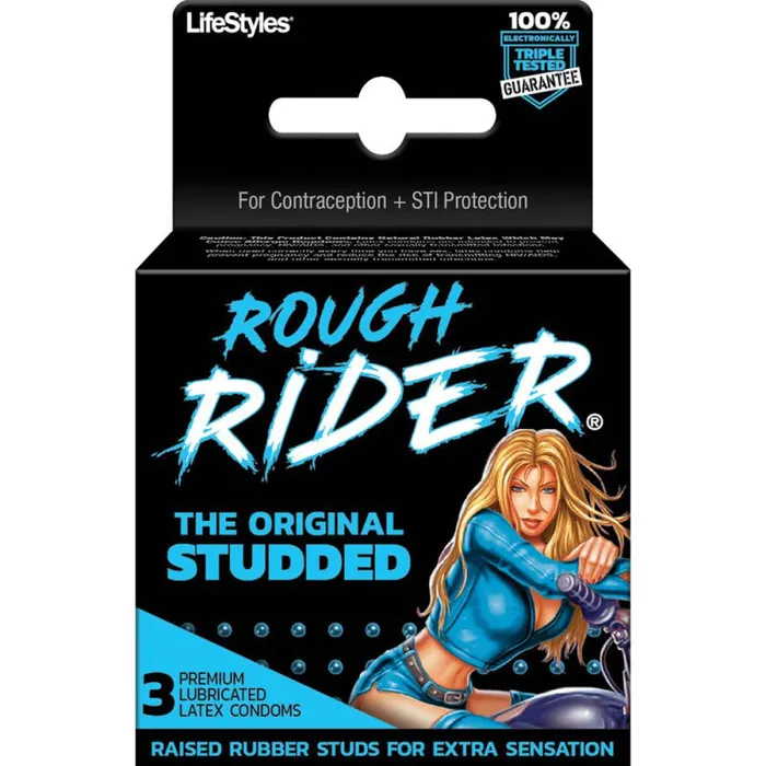 Male Sex Toys Rough Rider Original Studded 3 Pack Lifestyle Condoms