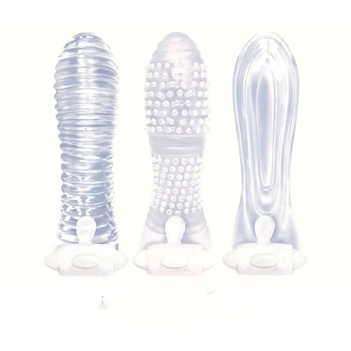 Male Sex Toys Sale Specials Icon Brands Vibrating Sextenders 3Pack Clear