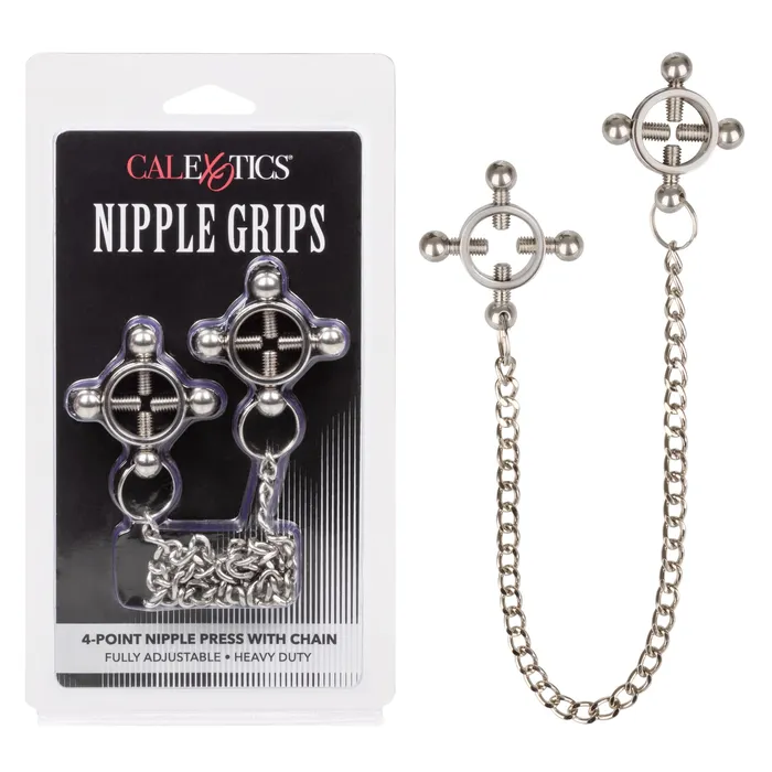 Nipple & Clitoral Toys | CalExotics Nipple Grips 4-Point Nipple Press With Chain