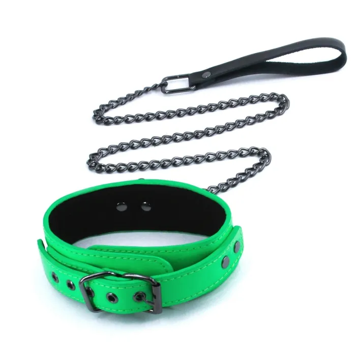 Nsnovelties Electra Play Things Collar and Leash Green Couples