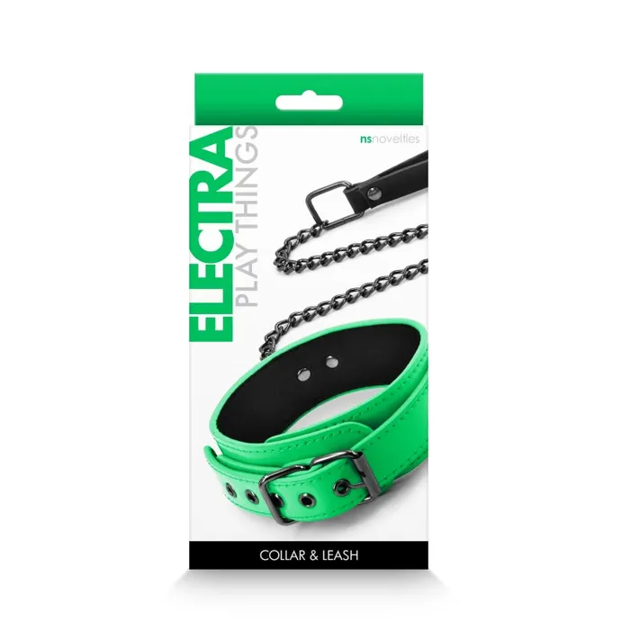 Nsnovelties Electra Play Things - Collar and Leash - Green | Couples