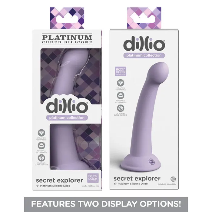 Pipedream Dildos | Dillio Platinum Secret Explorer - Purple-(pd5384-12)