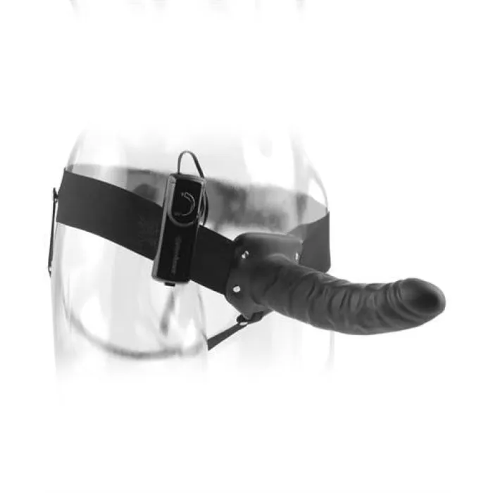 Pipedream Female Sex Toys | Fetish Fantasy Series 8-Inch Vibrating Hollow Strap-on - Black