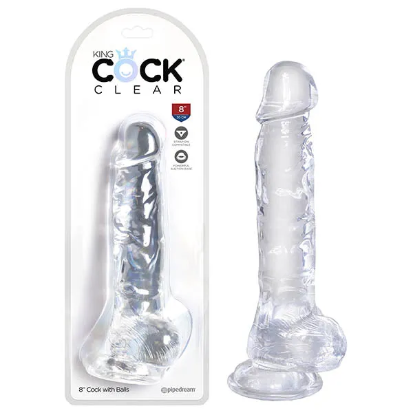 Pipedream King Cock Clear 8 Cock with Ballspd575620 Dildos