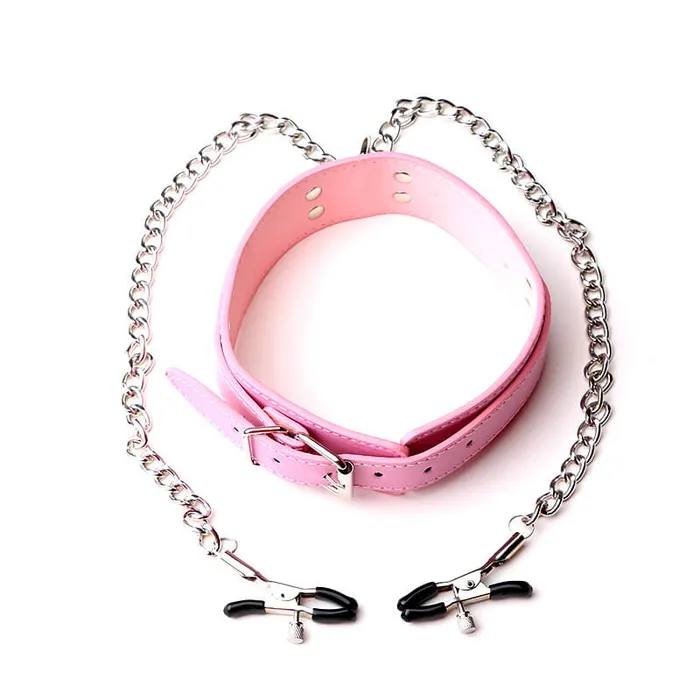 Playfulsextoy Nipple Clitoral Toys SM Nipple Clamp Chain Neck Collar Couple Flirting Leash