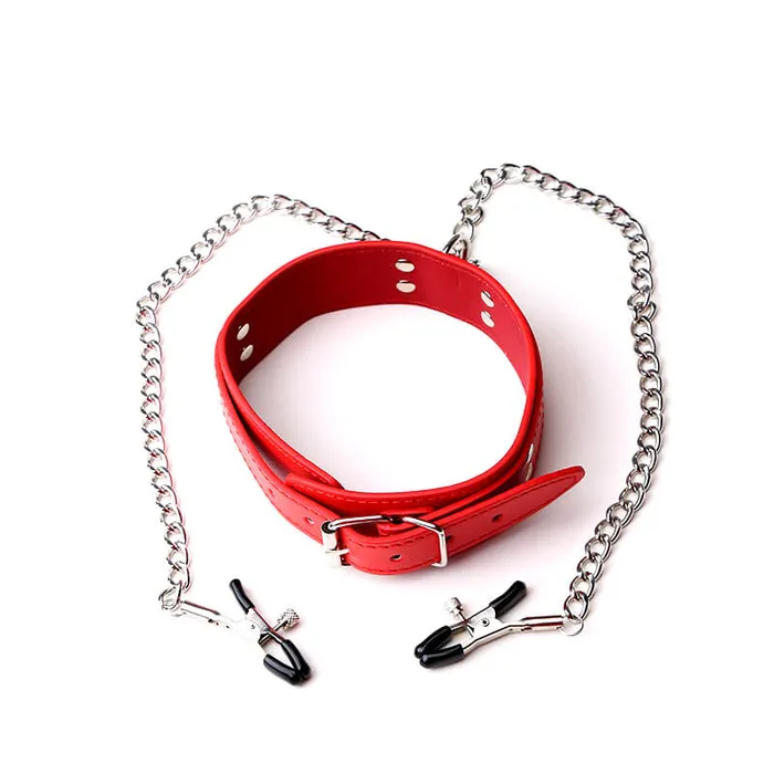 Playfulsextoy Nipple & Clitoral Toys | SM Nipple Clamp Chain Neck Collar Couple Flirting Leash