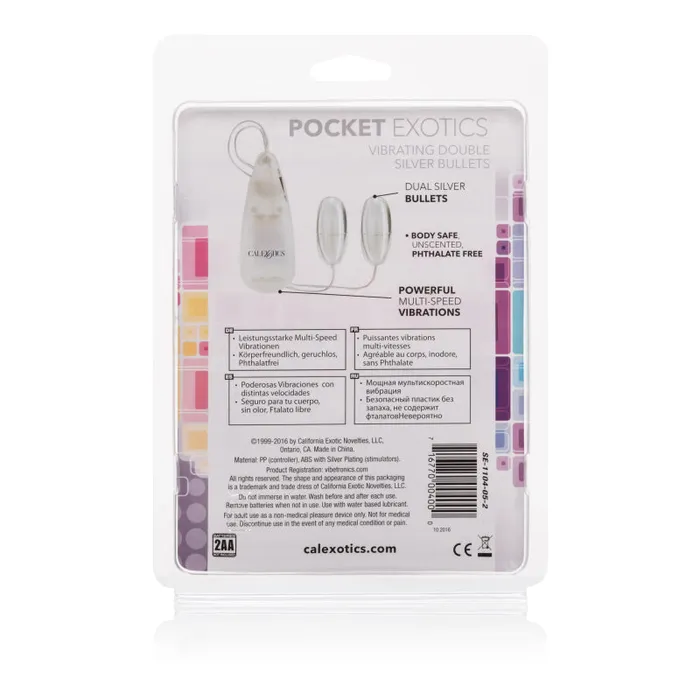 Pocket Exotics Vibrating Double Silver Bullets | CalExotics Anal