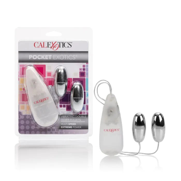 Pocket Exotics Vibrating Double Silver Bullets | CalExotics Anal