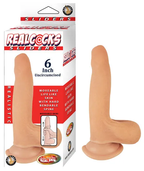 Real Cocks Sliders 6in Flesh Uncircumsized Nasstoys Dildos