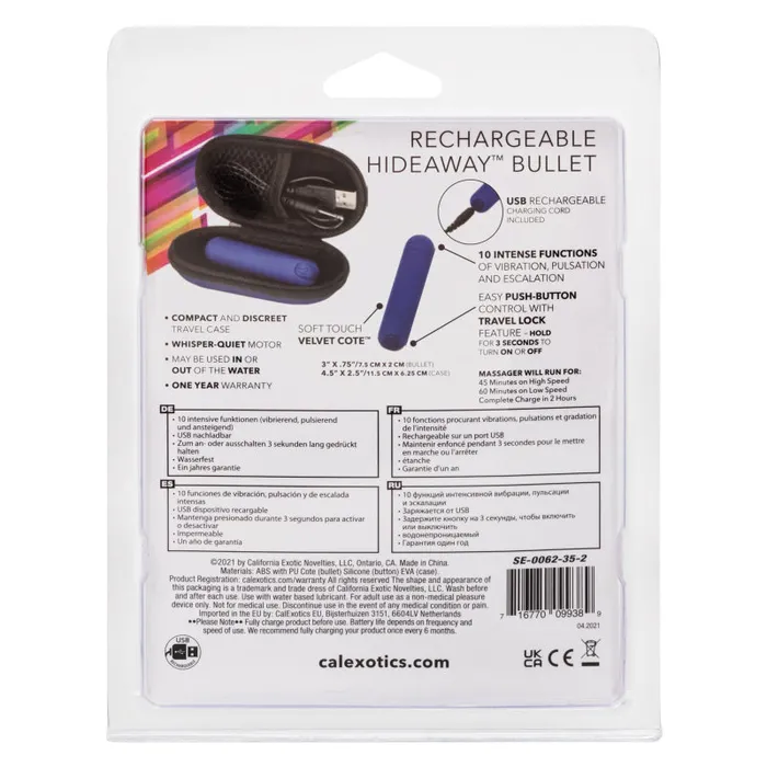 Rechargeable Hideaway Bullet - Blue | Calexotics Vibrators