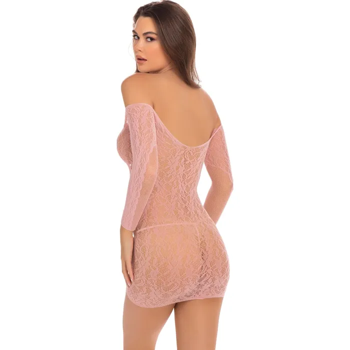 Rene Rofe Sexy Male Sex Toys | Demure Long Sleeve Mini Dress