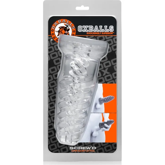 ScrewD Super Squish Corkscrew Jackoff Toy Clear OxBalls Dildos