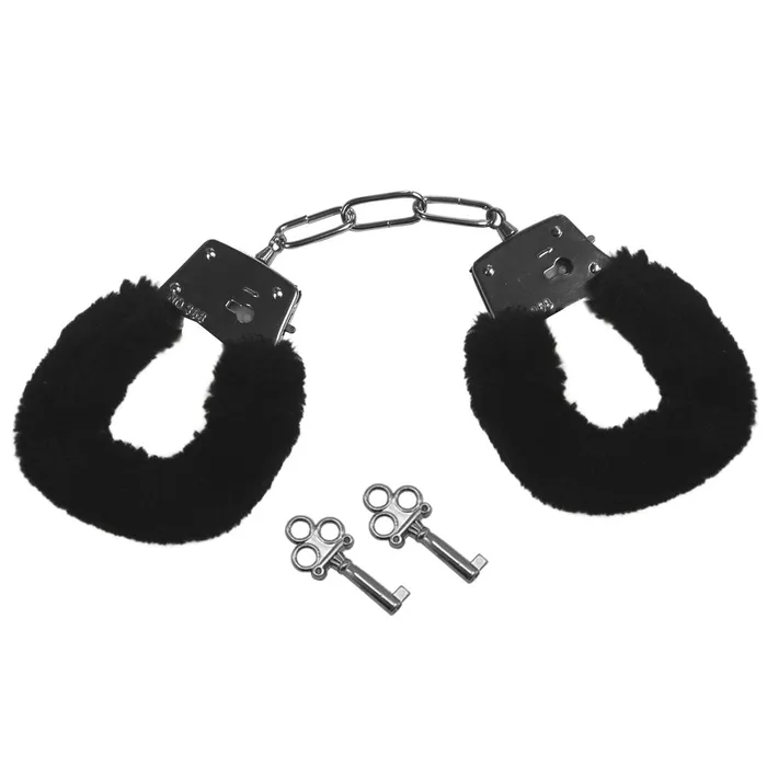 Sex & Mischief Furry Handcuffs - Black-(ss10066) | Sportsheets Anal