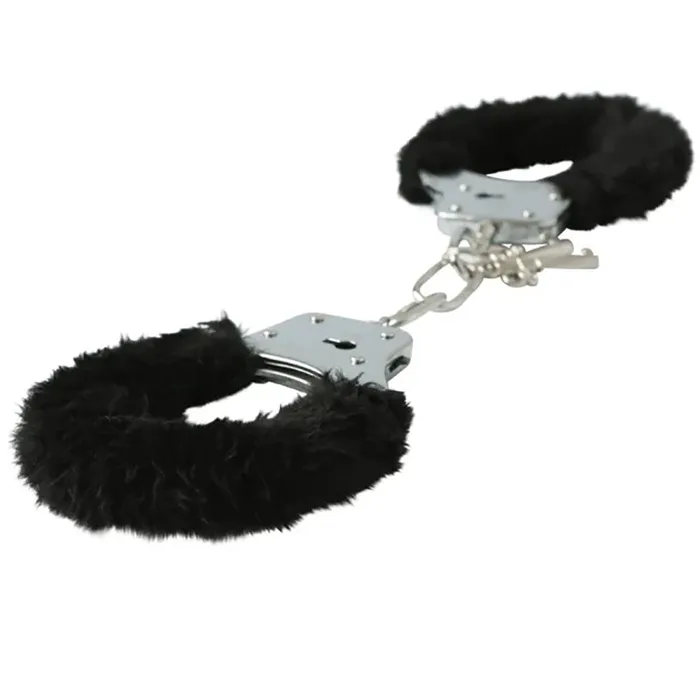 Sex & Mischief Furry Handcuffs - Black-(ss10066) | Sportsheets Anal