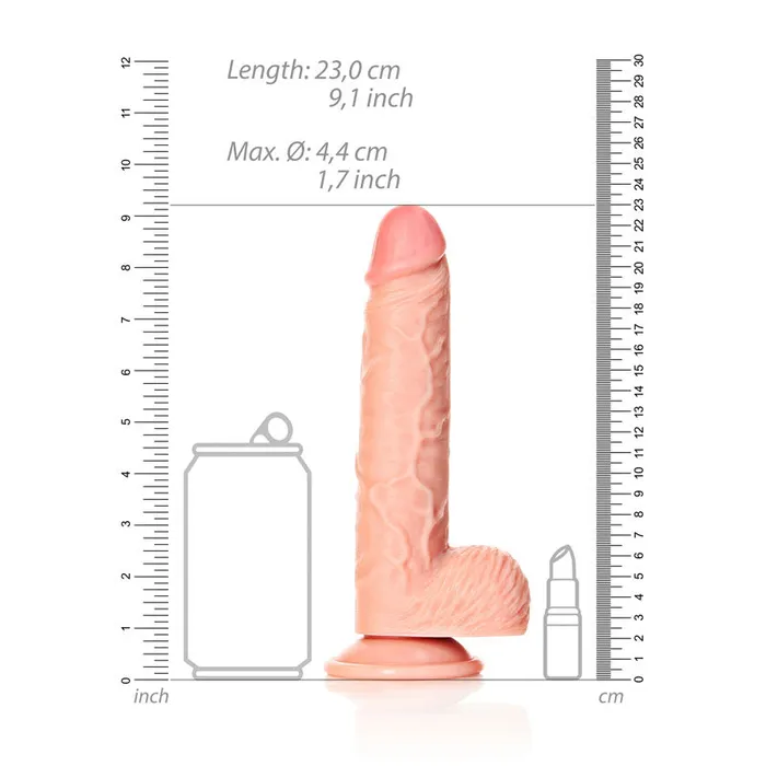 Shots Toys Female Sex Toys | REALROCK Straight Realistic Dildo with Balls - 20.5 cm-(rea125fle)