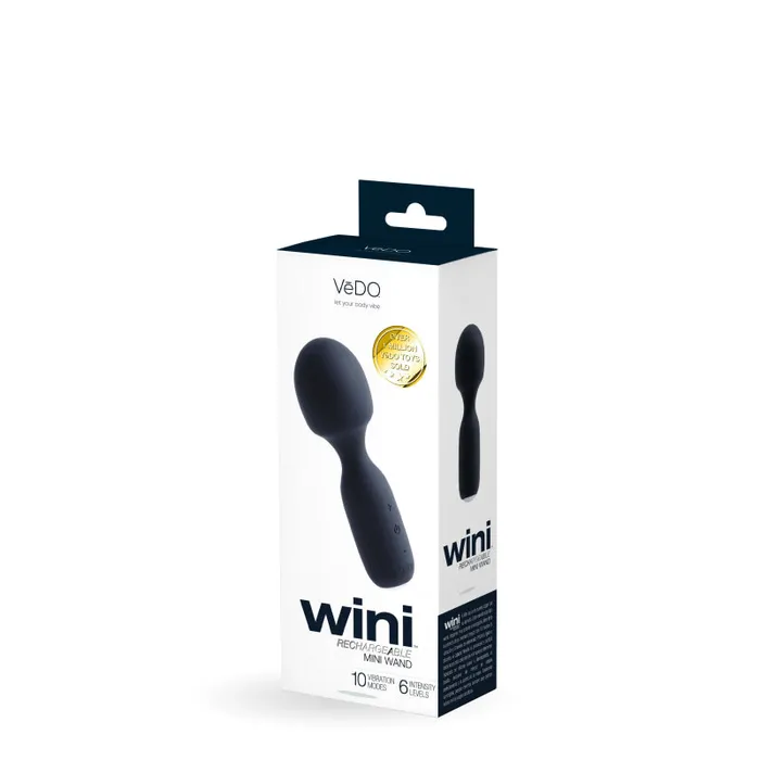 Vedo Wini Rechargeable Mini Wand Black Vibrators